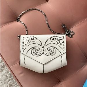 Express White Studded Crossbody Bag